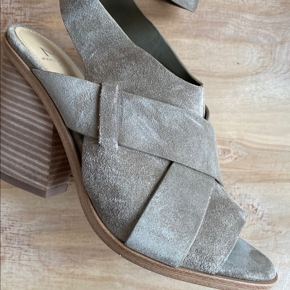 Strappy Chunky Heel Leather Sandal